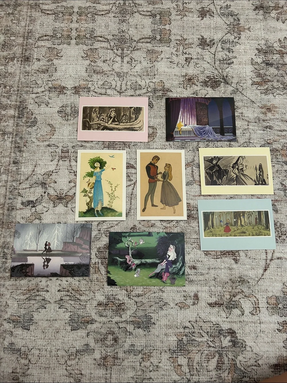 Disney Sleeping Beauty Aurora Postcard Set of 8 Vintage Collectible Art Cards